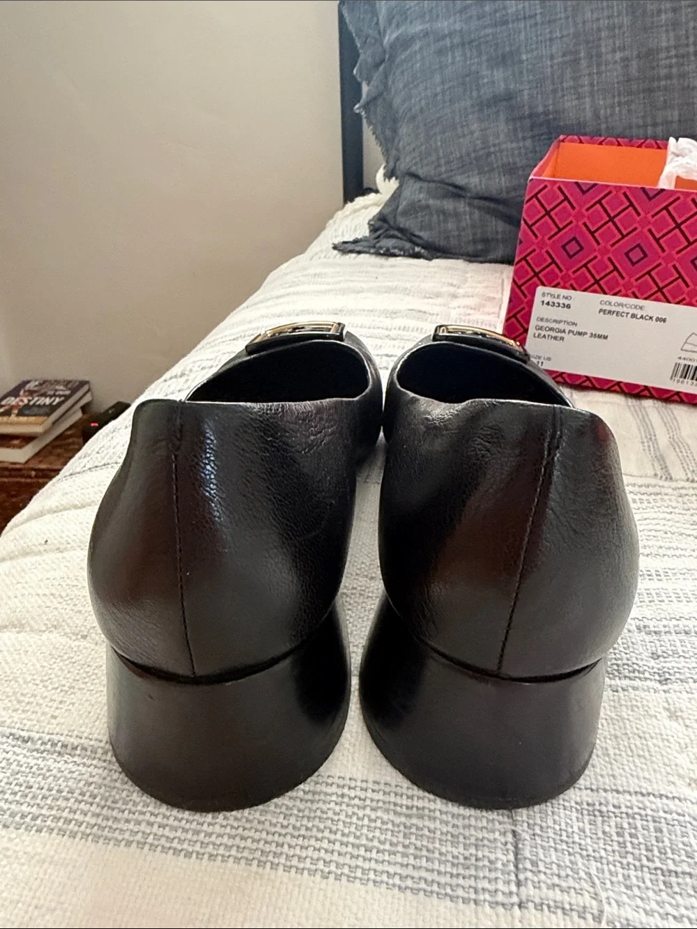 Tory Burch Black Leather Georgia Pump, size 11